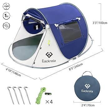 ❤ワンタッチテント❤2人用 ～ 4人用 ロープ ペグ 付き 軽量 アウトドア Amazon | LICLI テント ワンタッチ 2人用 ～ 4人用 ロープ ペグ